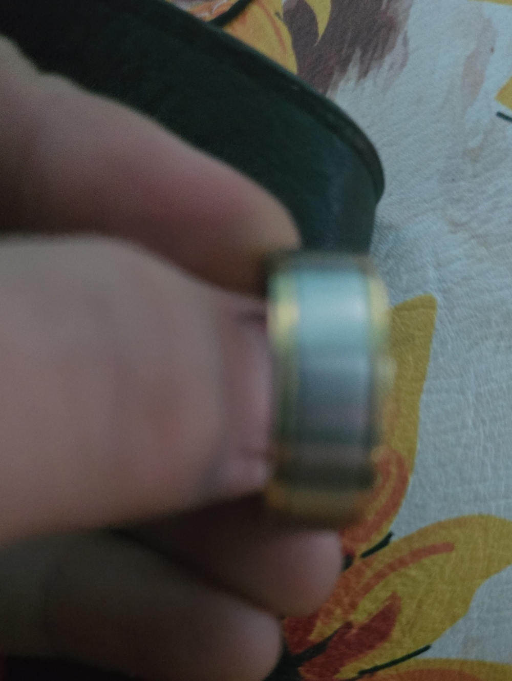Two-Tone Metal Band Ring in Silver and Gold